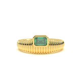 Green Emerald Diamond Ring