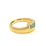 Green Emerald Diamond Ring