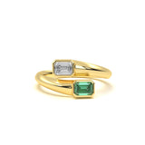 Dual Emerald Diamond Ring
