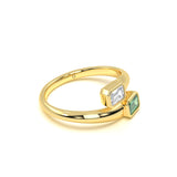 Dual Emerald Diamond Ring