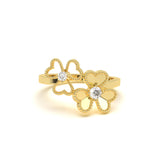 Twin Clover Diamond Ring