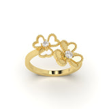 Twin Clover Diamond Ring