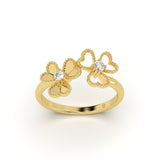 Dual Clover Diamond Ring