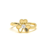 Clover Solitaire Diamond Ring