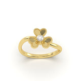 Clover Solitaire Diamond Ring