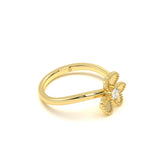 Clover Solitaire Diamond Ring
