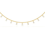 Emerald Diamond Station Necklace