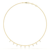 Emerald Diamond Station Necklace