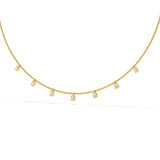 Oval Diamond Station Necklace