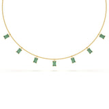 Emerald Diamond Station Necklace