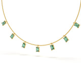 Emerald Diamond Station Necklace