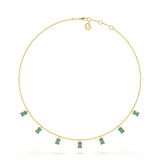 Emerald Diamond Station Necklace