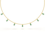 Emerald Solitaire Diamond Necklace