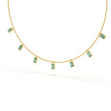 Emerald Solitaire Diamond Necklace