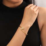 Wave Diamond Leher Bracelet