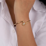 Wave Diamond Leher Bracelet