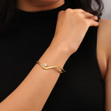 Oval Diamond Leher Bracelet