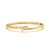 Modern Heart Diamond Bangle