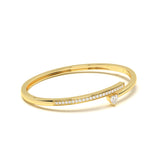 Modern Heart Diamond Bangle