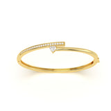 Modern Heart Diamond Bangle