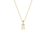 K Diamond-Cut Initial Pendant