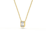 Emerald Bezel Diamond Pendant