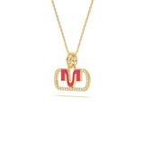 MIJA Enamel Diamond Pendant