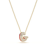 ‘G’ Diamond Enamel Pendant
