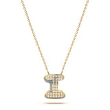 ‘I’ Diamond Enamel Pendant