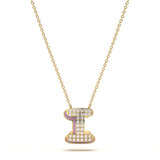 ‘I’ Diamond Enamel Pendant