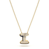 ‘I’ Diamond Enamel Pendant