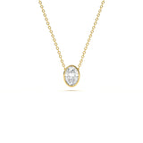 Bezel Oval 1 ct Diamond Pendant