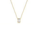 Bezel Emerald 1ct Diamond Pendant