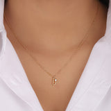 D Diamond Initial Pendant