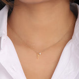 F Diamond Initial Pendant