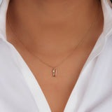 U Diamond Initial Pendant