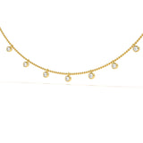 Round Diamond Station Necklace