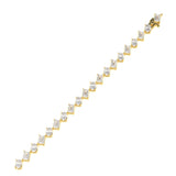 Custom Oval and Princess Cut Diamond Tennis Bracelet