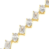 Custom Oval and Princess Cut Diamond Tennis Bracelet