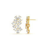 Custom Mixed-Cut Diamond Cluster Studs