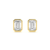 Bezel Emerald 2 ct Diamond Studs