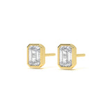 Bezel Emerald 2 ct Diamond Studs