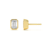 Bezel Emerald 2 ct Diamond Studs
