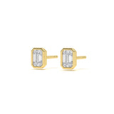 Bezel Emerald 1ct Diamond Studs