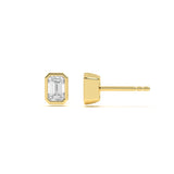 Bezel Emerald 1ct Diamond Studs