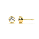 Bezel Round 1 ct Diamond Studs
