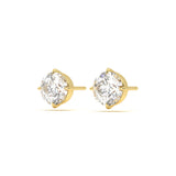 Round Solitaire 4 ct Diamond Studs
