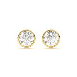 Bezel Round 4 ct Diamond Studs