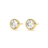 Bezel Round 4 ct Diamond Studs
