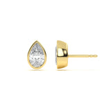 Bezel Pear 2 ct Diamond Studs